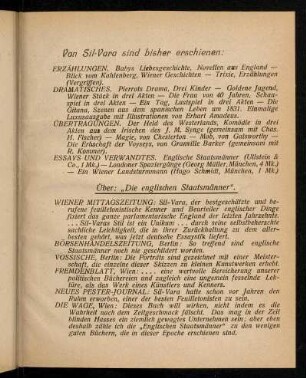 Veröffentlichungsverzeichnis Sil-Vara