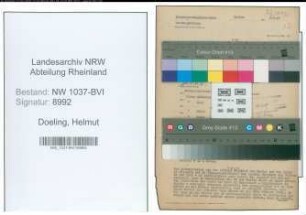 Entnazifizierung Helmut Doeling , geb. 17.04.1903 (Finanzangestellter)