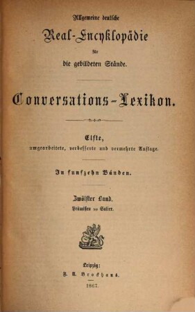 Allgemeine deutsche Real-Encyklopädie für die gebildeten Stände : Conversations-Lexicon, 12. Prämissen - Salier