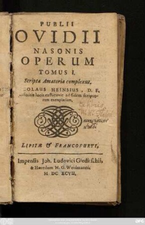 1: Scripta Amatoria complexus