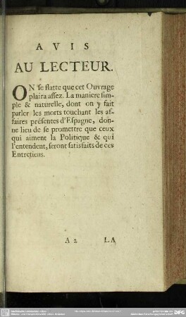 Avis Au Lecteur
