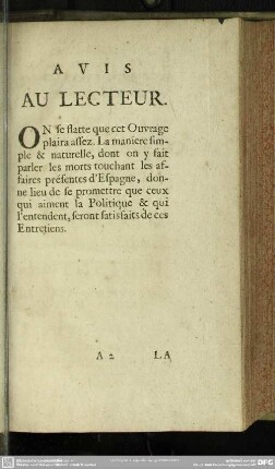 Avis Au Lecteur