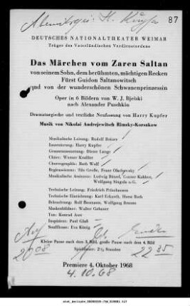 Das Märchen vom Zaren Saltan [...]