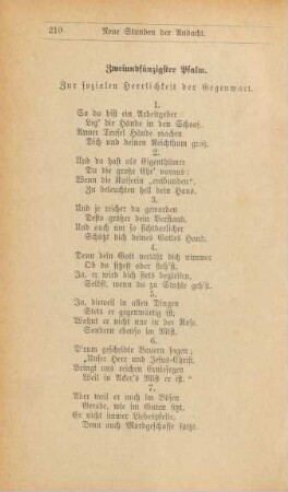 Zweiundfünzigster Psalm. Zur sozialen Herrlichkeit der Gegenwart.