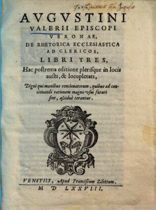 De rhetorica ecclesiastica ad clericos libri tres ...