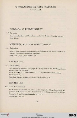 C Ausländische Manufakturen (Nr. 419-437)