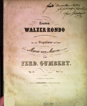 Erstes Walzer-Rondo : Hoch das Vergnügen soll leben ; für 1 Singstimme u. Piano ; op. 41