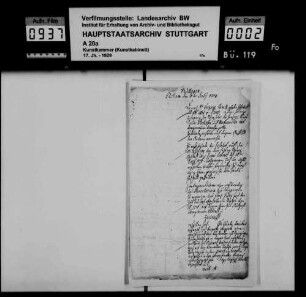 Akten zum Kunstkammersturz 1784/85, Unterfasz. 1: Sturzprotokoll