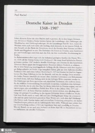 Deutsche Kaiser in Dresden 1348-1907