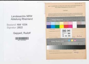 Entnazifizierung Rudolf Geppert , geb. 10.07.1911 (Oberfeldwebel)