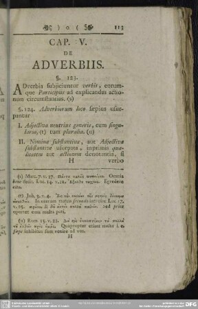 Cap. V. De Adverbiis