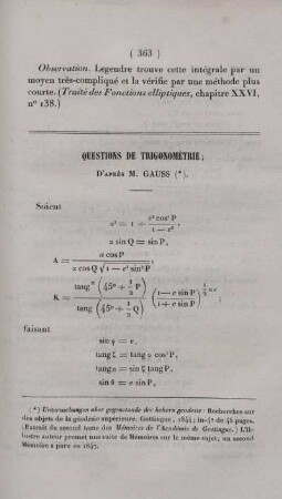 Questions de trigonométrie.