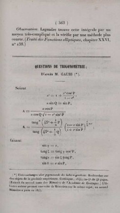 Questions de trigonométrie.