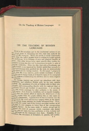 On the Teaching of Modern Languages.