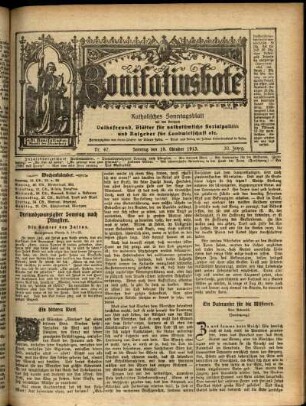 Erste Ausgabe vom Sonntag, den 19. Oktober 1913.