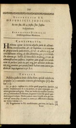 Disputatio XX. De Publicis Iudiciis.