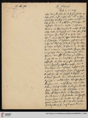 Heid. Hs. 3895 II B - 5,71: Nachlass Heinrich Bassermann, Sonn- und Feiertagspredigten: Predigt zu Hebr 1,1-2 (Die Propheten)