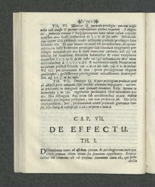 Cap. VII. De Effectu