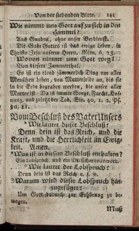 Vom Beschluß des Vater Unsers