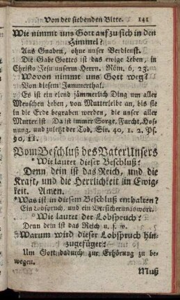 Vom Beschluß des Vater Unsers