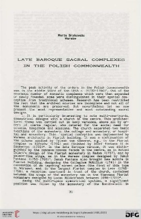 Late Baroque Sacral Complexes in the Polish Commonwealth