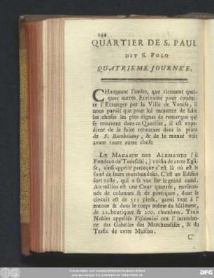 Quartier De S. Paul Dit S. Polo Quatrieme Journée.