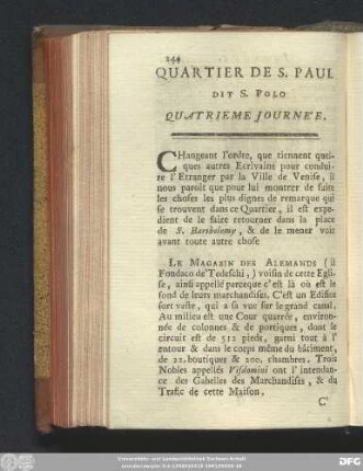 Quartier De S. Paul Dit S. Polo Quatrieme Journée.