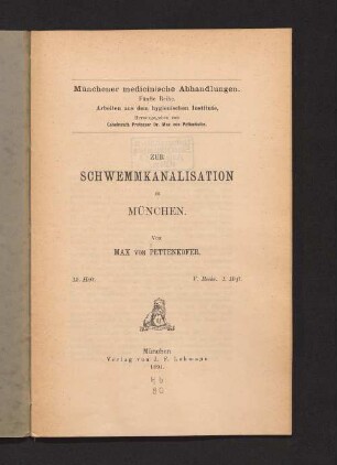 Zur Schwemmkanalisation in München