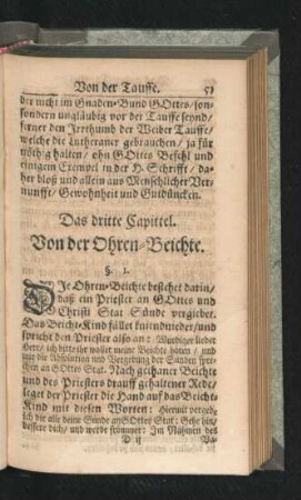 Das dritte Capittel. Von der Ohren-Beichte.