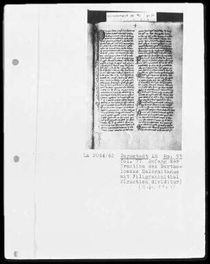 Medizinische Sammelhandschrift aus Werden — Initiale P (ractica dividitur), Folio 77recto