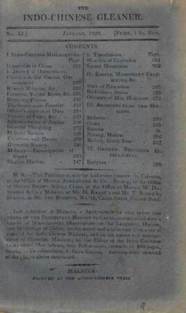 No. XI. January, 1820
