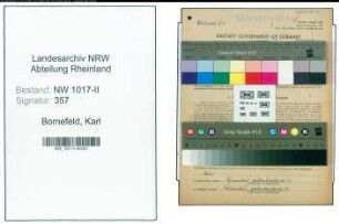 Entnazifizierung Karl Bornefeld , geb. 24.05.1920 (Postinspektorenanwaerter)