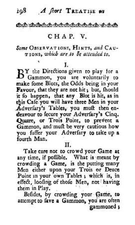 Chap. V. Some Observations, Hints, and Cautions, which are to be attended to.