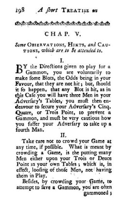 Chap. V. Some Observations, Hints, and Cautions, which are to be attended to.