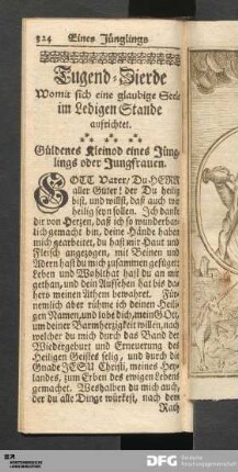 Tugend-Zierde Womit sich eine glaubige Seele im Ledigen Stande aufrichtet. [Anfang]