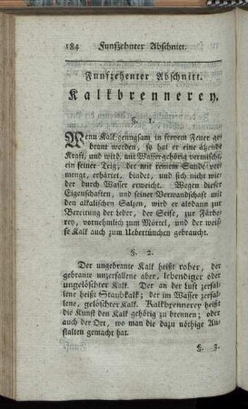 Fünfzehnter Abschnitt. Kalkbrennerey.