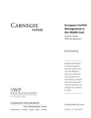 European conflict management in the Middle East : toward a more effective approach