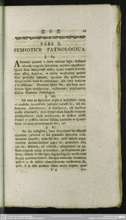 Pars II. Semiotice Pathologica