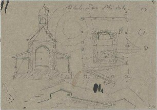 Thiersch, August ; Bad Reichenhall; Hl. Kreuz - Kapelle - Grundriss, Schnitt