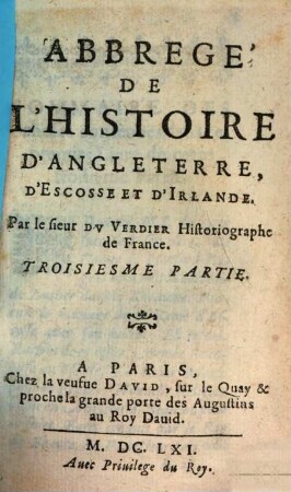 Abregé De L'Histoire D'Angleterre, D'Escossse Et D'Irlande, 3