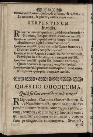 Quæstio Duodecima. Quid sit Carmen Genethliacum?