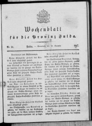 Nr. 51, Ausgabe vom 18. Dezember 1847