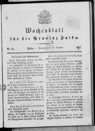 Nr. 51, Ausgabe vom 18. Dezember 1847