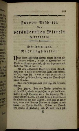 Zweyter Abschnitt. Von verändernden Mitteln. Alterantia.