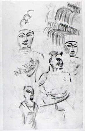 Skizze zu "Lebende Buddhas" (1923-1925)