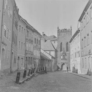 Bautzen Altstadt : Bautzen. Schloßstraße. Blick zum Matthiasturm der Ortenburg
