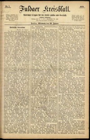 Ausgabe vom Mittwoch, den 23. Januar 1878.