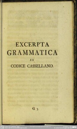 Excerpta Grammatica Ex Codice Cassellano