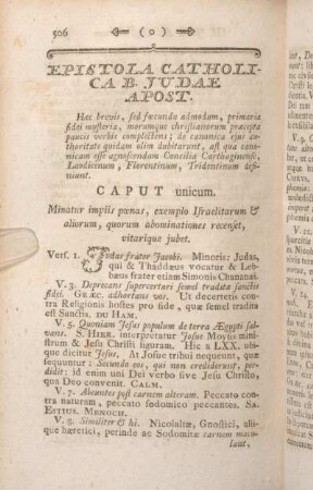 Epistola Catholica B. Judae Apost. Caput unicum.