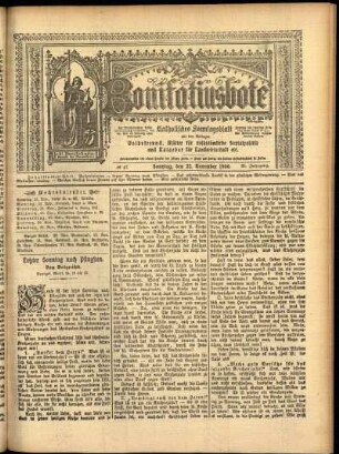 Erste Ausgabe vom Sonntag, den 22. November 1908.